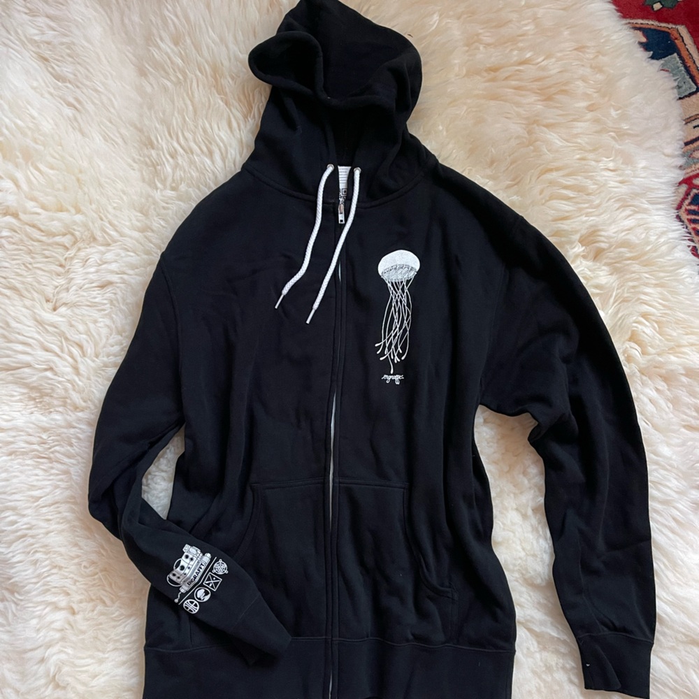 Black Engrafft Hoodie with Jellyfish Design